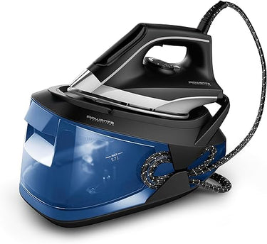Rowenta Centro de planchado Turbosteam - Potencia 2600W, salida vapor 120g/min, golpe vapor 350g/min, modo Eco, suela MicroSteam400 láser, depósito extraíble XL 1,7L, VR8325